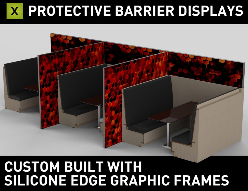 Silicone Edge Graphic Barrier Displays